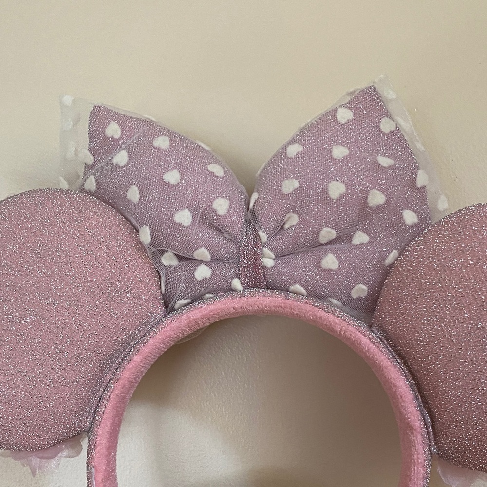 Disney Valentine’s Day Pink and White Minnie Mouse Ears - Picture 5 of 5
